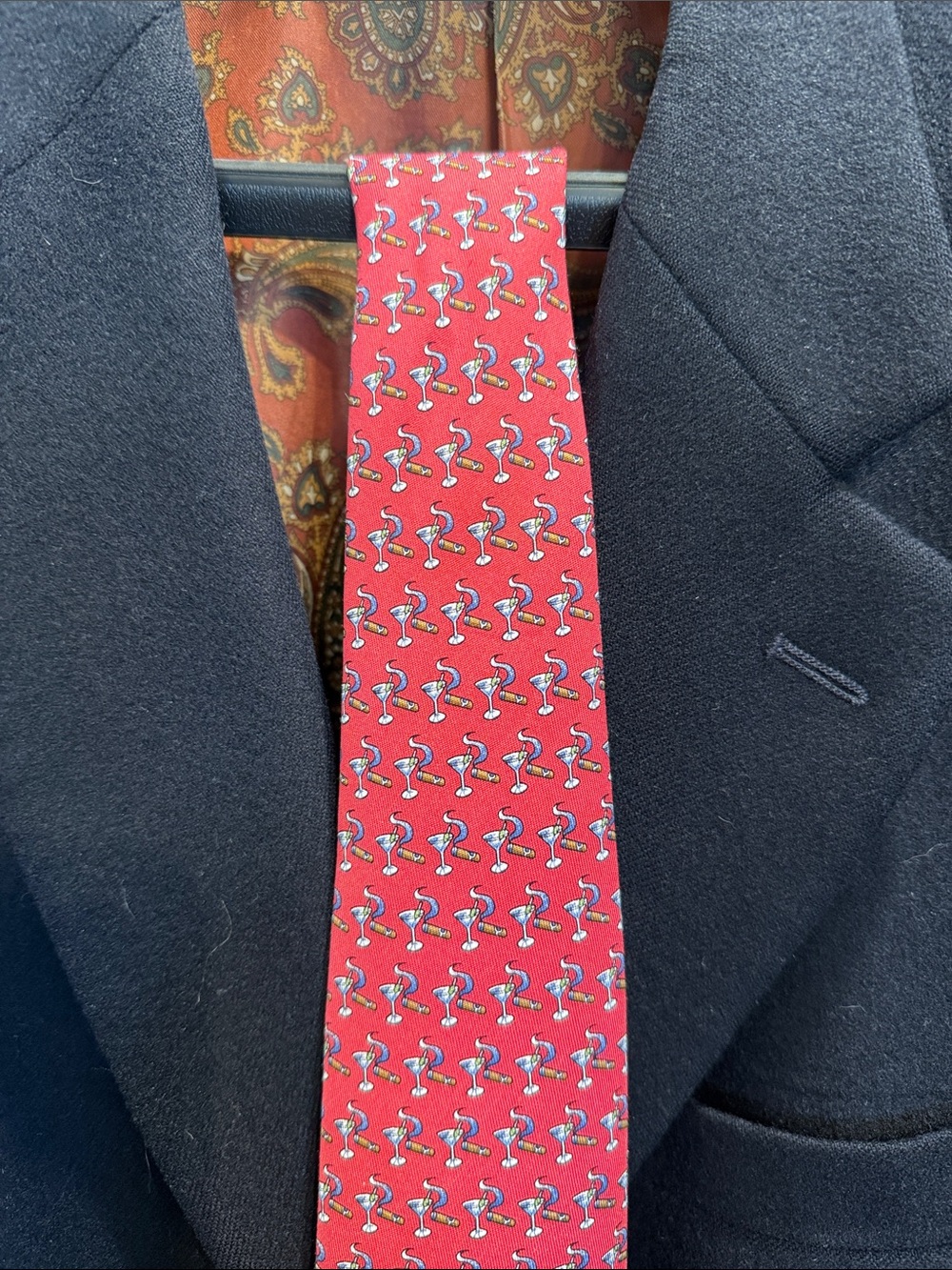 Vineyard Vines Red Flamingo Pattern Silk Tie